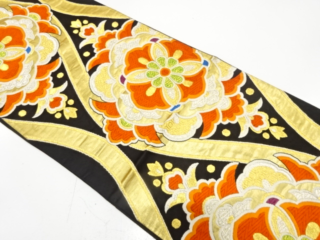 アンティーク　立涌に華紋織り出し袋帯（着用可）